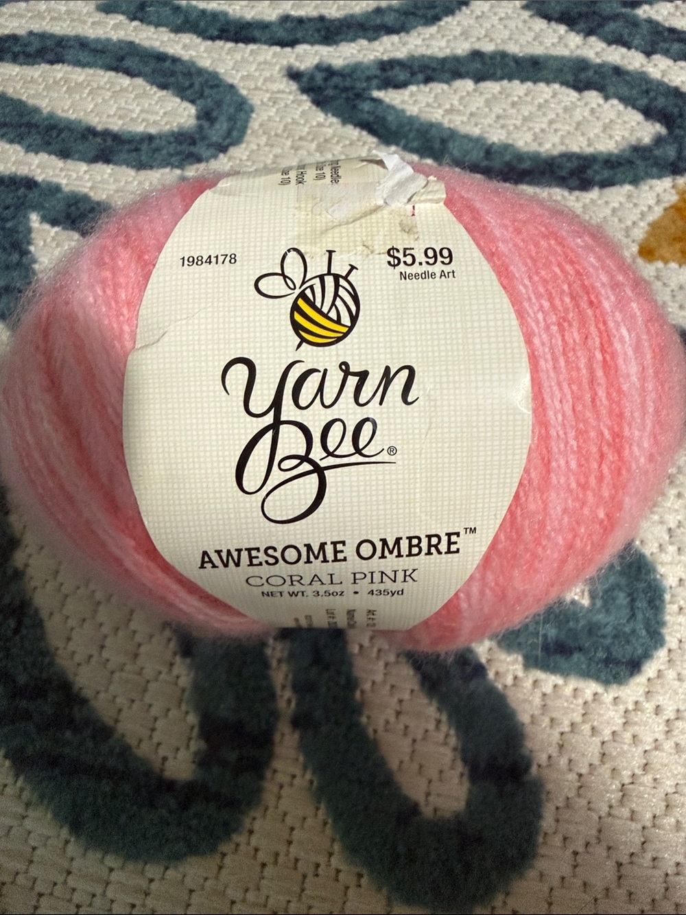 Awesome Ombre Yarn, Coral Pink